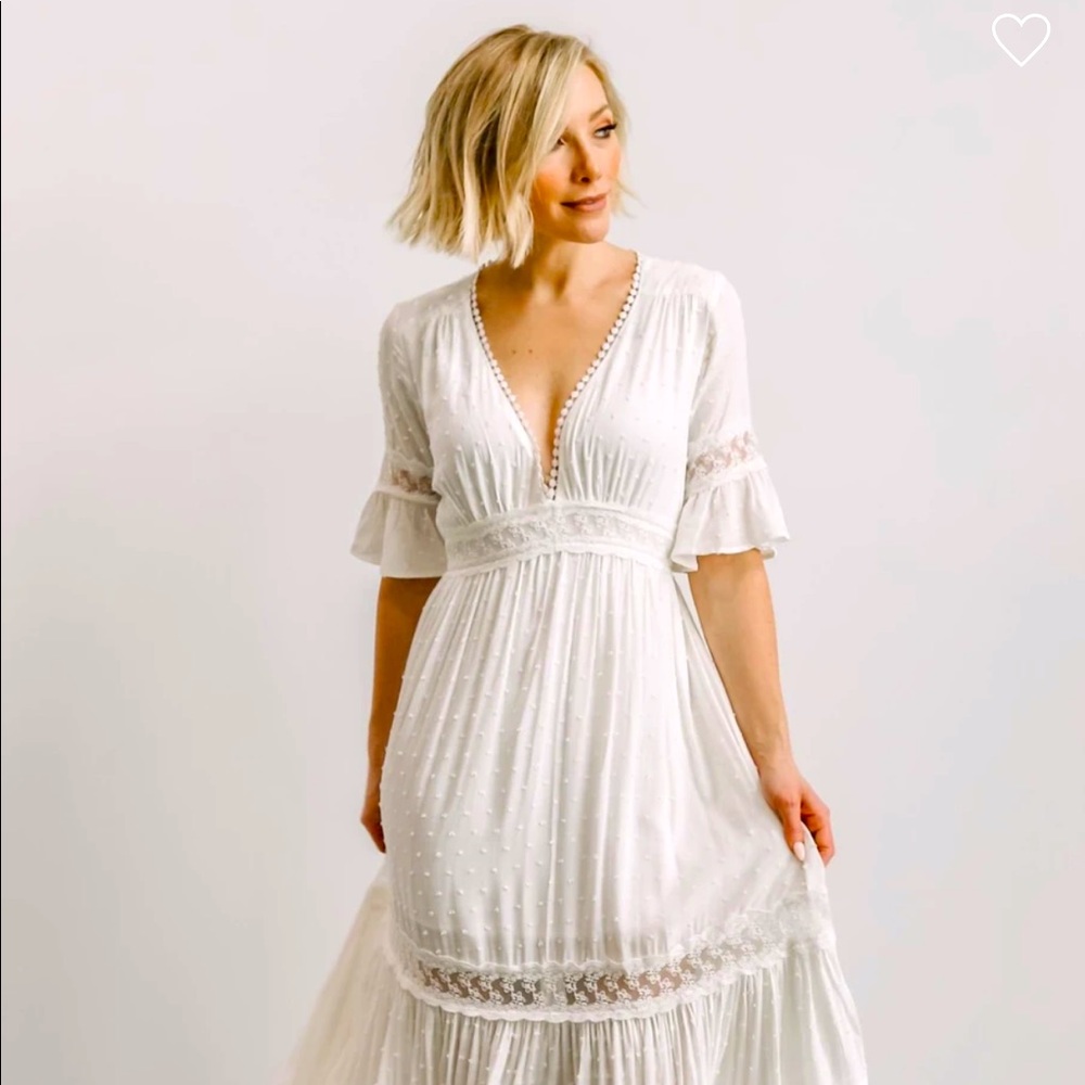 New W TAGS Baltic Born White BoHo Maxi Dress